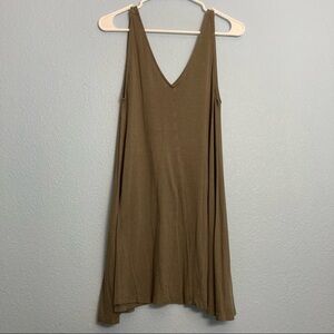Maurices VNeck Tank Mini Flowy Dress - Olive Green